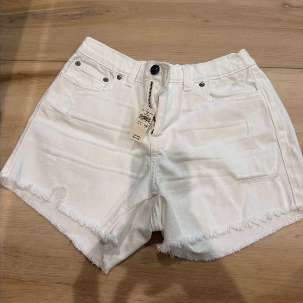 Aerie Daydream White Jean Shorts